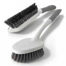 2 Pack Heavy Duty Scrub Brush Set with Hard Bristle, Cleaning Brush Designed ...