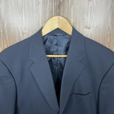 Brooks Brothers Blazer Jacket Mens 42R Navy Blue Wool Stretch Three Buttons