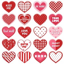 20PCS Valentine's Day Window Gel Clings Heart-Shaped Thick Gel Clings Window Dec