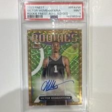 Victor Wembanyama 2023-24 Topps Finest Gold Geo Refractor Auto /50 PSA 9