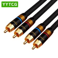 YYTCG 6N OFC RCA Audio Cable 2RCA to 2RCA Gold Plated HiFi Amplifier DVD TV