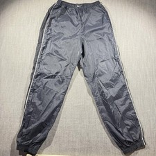 Nike track Pants Youth Large Gray Windbreaker Zip Ankle Stripe Y2K