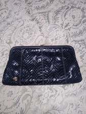 Jane Shilton Vintage Genuine Snakeskin Black Small Clutch  Bag  