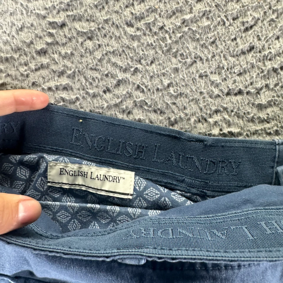 English Laundry Pant Men 38x30 Blue Cotton Chino Preppy Stretch Classic Business - Image 4 of 4