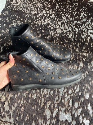 Arche Leder Stiefeletten Schuhe Boots flach Halbschuhe Nieten Lederschuhe
