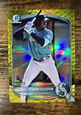 2025 Bowman Draft - Chrome Felnin Celesten Yellow Reptilian Refractor /75 