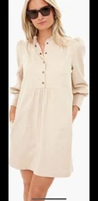 Pomander Place Tuckernuck Tan Khaki Claiborne Button Dress Women’s Size Small