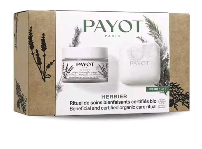 BNIB PAYOT Herbier 50ml Face Cream & 85g Cleansing Bar Gift SET Lavender