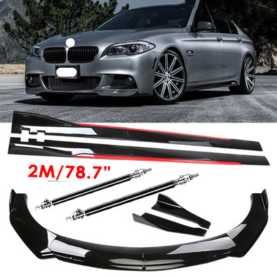 Front Bumper Lip  Side skirt Rear lip Glossy Black Red For BMW 5 Series F10