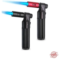 2 Pack Butane Torch Lighter Big Jet Flame Refillable Portable Butane Torch Ad...