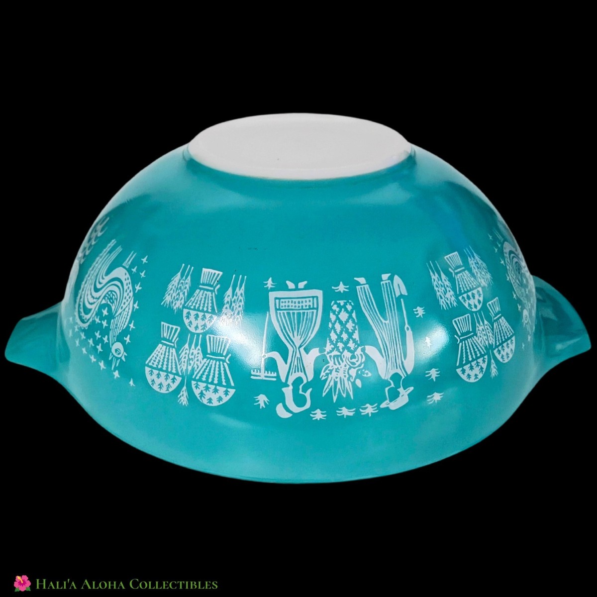 VINTAGE Turquoise PYREX Amish Butterprint 444 Cinderella 4Qt