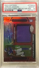 Jordan Addison 2023 Certified Freshman Fabric Mirror Signatures Red /55 - PSA 10