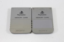 Lot 2 Official SONY PlayStation PS 1 OEM PS1 Memory Card SCPH-1020 Gray Grey 2