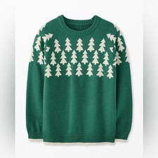 Hanna Andersson Fair Isle Nordic Christmas Tree Sweater 100 Cotton Unisex Sz 10