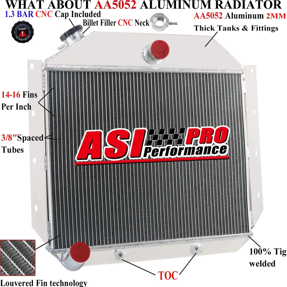 3 Core Radiator Fit 1951-1957 International Harvester L R S Series Truck AT - Image 2 of 4