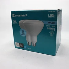 (2-Pk) EcoSmart Dimmable Energy Star LED Light Bulb Daylight BR40