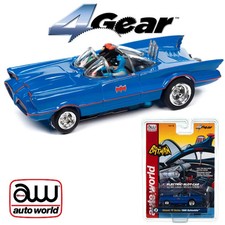 Auto World SC395 R1 HO Electric Slot Car 1968 Batmobile Blue With Chrome Wheels