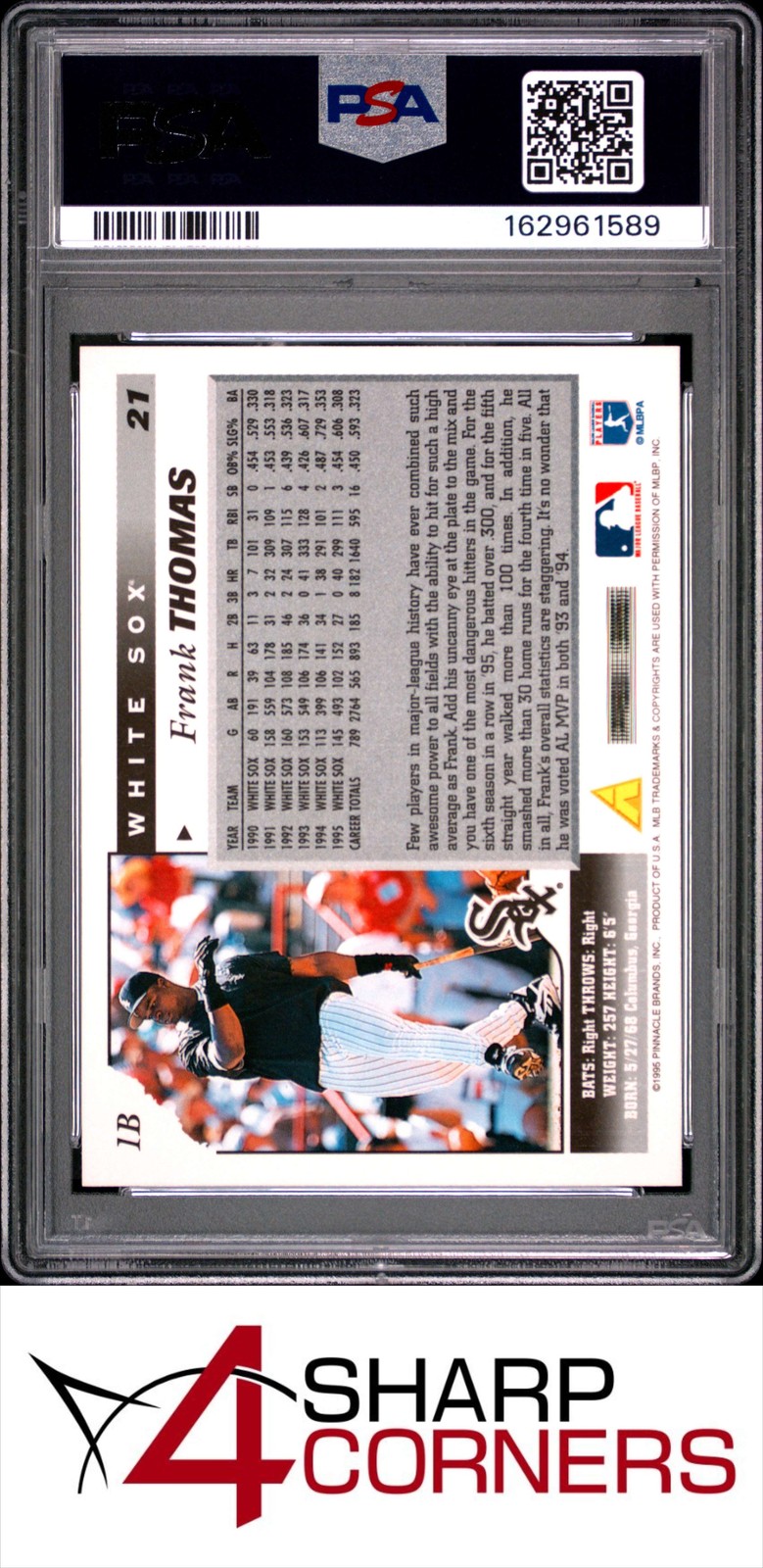 1996 SCORE #21 FRANK THOMAS WHITE SOX HOF PSA 10 view 2