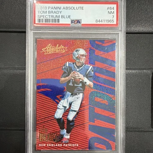 2018 Panini Absolute - Tom Brady #64 Spectrum Blue PSA 7 New England Patriots