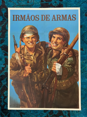 WWII WW2 Original War Poster Irmaos De Armas Brasil USA Army Brothers in Arms