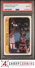 1986 FLEER STICKER #6 PATRICK EWING RC KNICKS HOF PSA 8