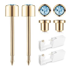 Ear Piercing Kit Gold with Safety Back 2 Pack Disposable Ear Piercing Gun Kit Ma