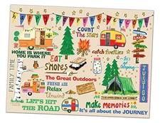 Abbey Gift Happy Campers Glass Cutting Board (57831) 