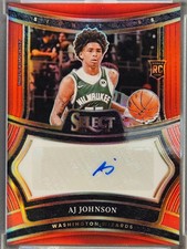 2024-25 Panini Select AJ Johnson Rookie Signatures #RS-AJJ Red Prizm /99