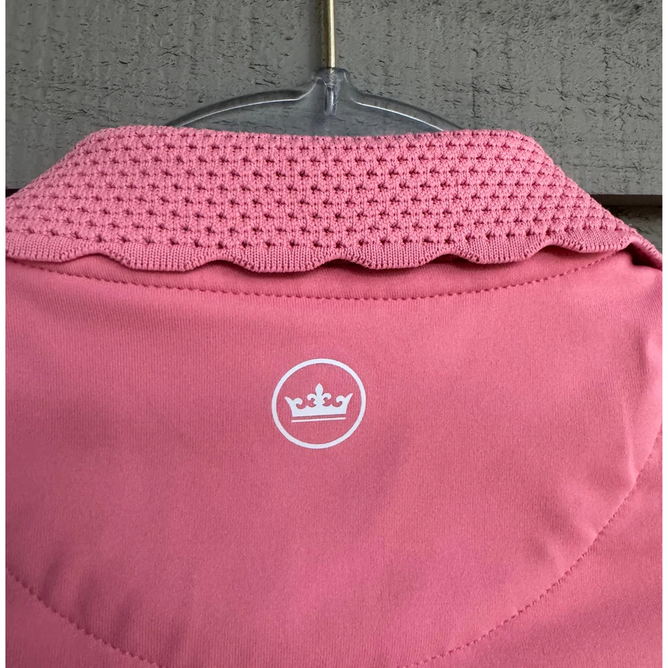 Polo de golf Peter Millar para mujer sin mangas pequeño rosa UPF 50+ logotipo Chechessee Foto 3 de 4