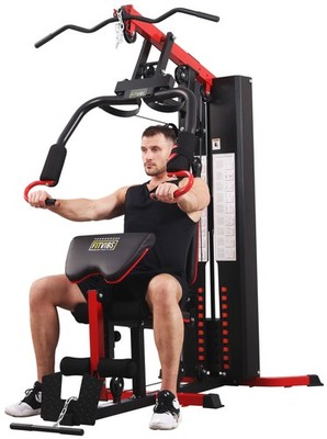 Fitvids Full Home Gym Station W/ Leg Training Pedal & 122.5 Lbs Weight Stack NEW