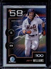 2025 Bowman Jett Williams Scouts' Top 100 Chrome #BTP-58 Mets