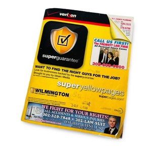 April 2009-2010 Phone Book VERIZON Super Pages  Wilmington DE White Yellow 302