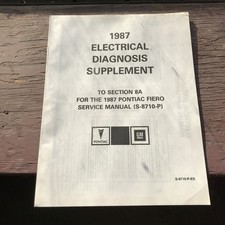 OEM 1987 GMC Pontiac Fiero Service Electrical...