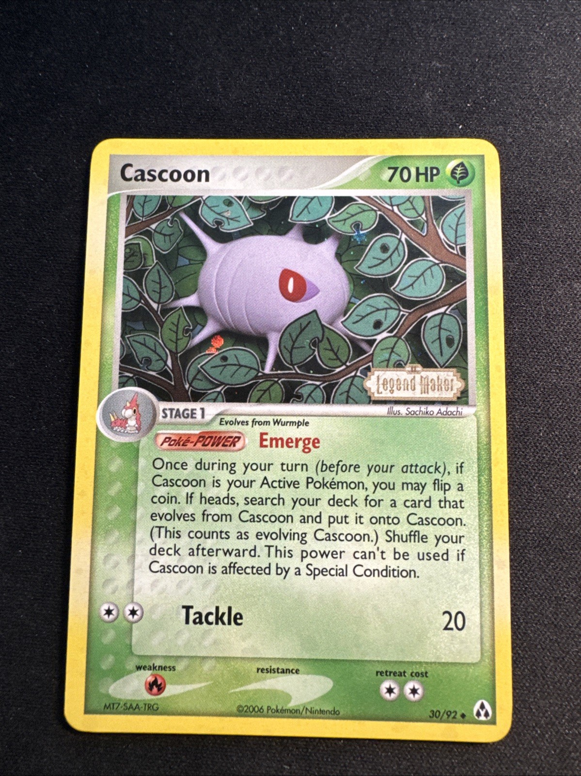 Pokemon Cascoon 30/92 Reverse Holo - Stamped Legend Maker - NM