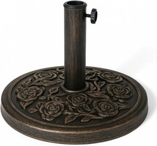 Heavy Duty 9kg Parasol Base Round Cast Iron Effect Garden Umbrella Stand
