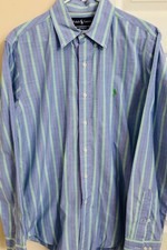 Ralph Lauren Custom Fit Men's Shirt Size L Multi Stripe Long Sleeve 100 Cotton