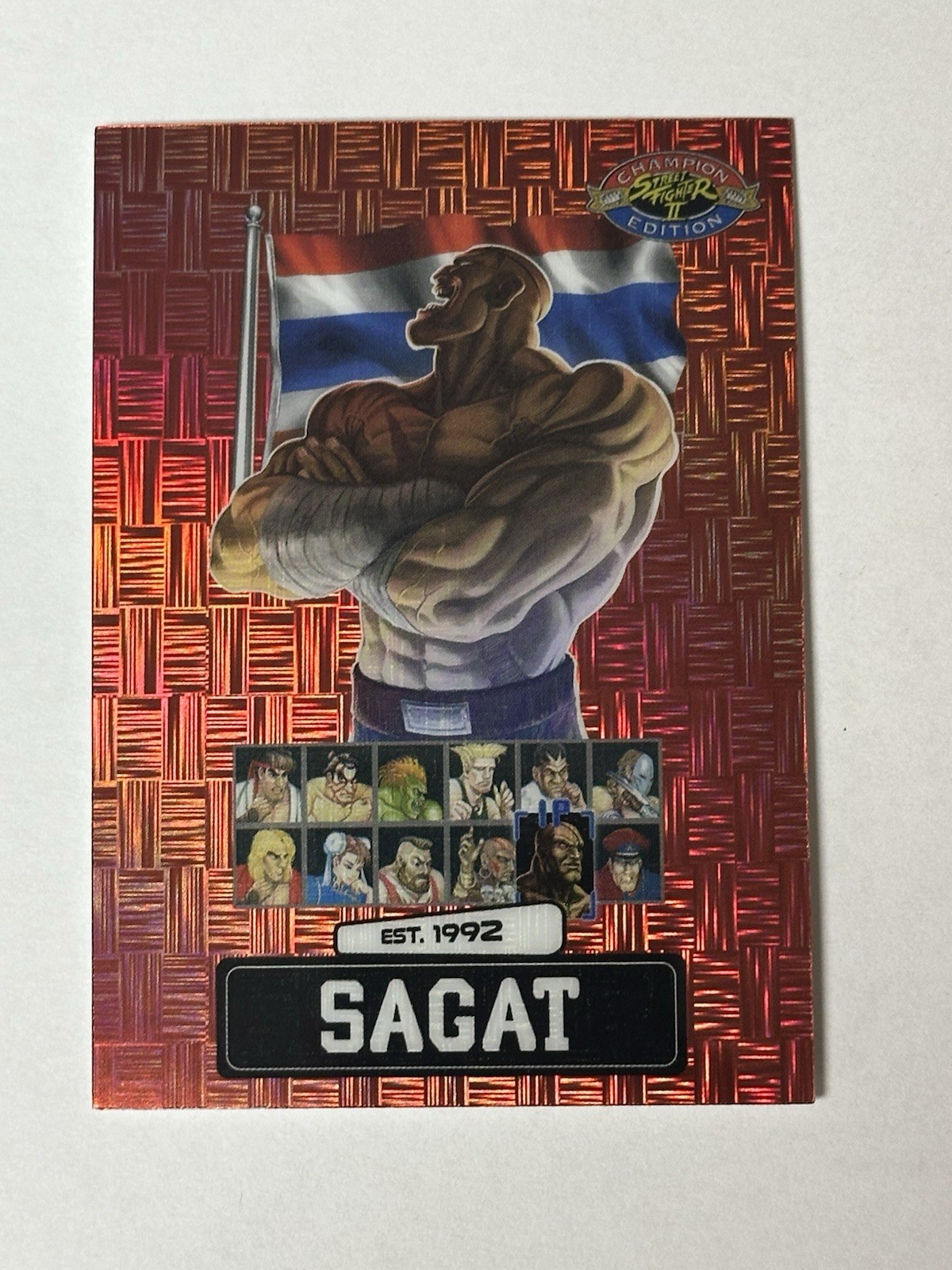 PSA MAGAZINE STREET FIGHTER 2 CHAMPION EDITION PROMO - SAGAT RED MATRIX 43/100