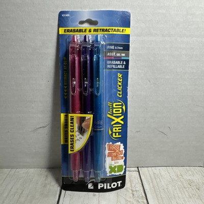 Pilot FriXion Gel Pen Fine Point Multi Color 31469 3 Assorted Colors New