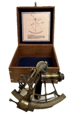 Henry Barrow & Co. London Brass Ship Sextant Hardwood Box KO406
