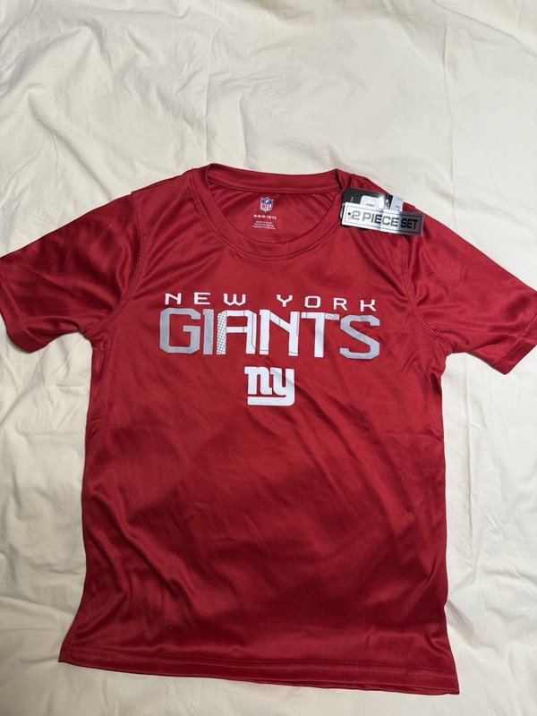 New York Giants Shirt Youth M(10/12) Red Short Sleeve Crew Neck NFL Football