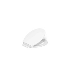 Kohler Highline Round Grip Tight Bumpers, Soft Close Front Toilet Seat in White