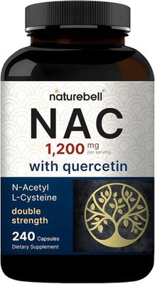 NatureBell NAC 1,200mg with Quercetin - 240 Capsules - N-Acetyl Cysteine - Antio