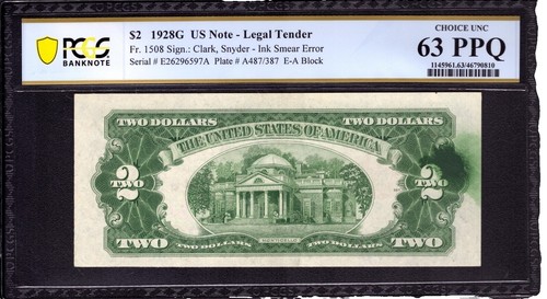 1869 Thomas Jefferson Rainbow $2 Banknote designed on Modern Two