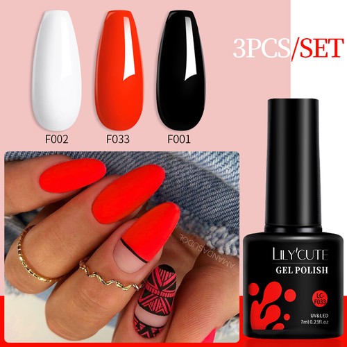 3pcs/set UV Gel Nagellack Set Glitzer Pailletten UV LED Gel Nail Art Gel Polish - Bild 8 von 56