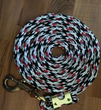 Horse Nylon poly round Lead Rope 80 inches with brass Swivel Snap multi colored