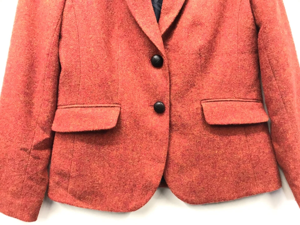 Talbots Blazer женский размер 2 оранжевая шерстяная смесь кряква утка карьера опрятный - Изображение 3 из 4