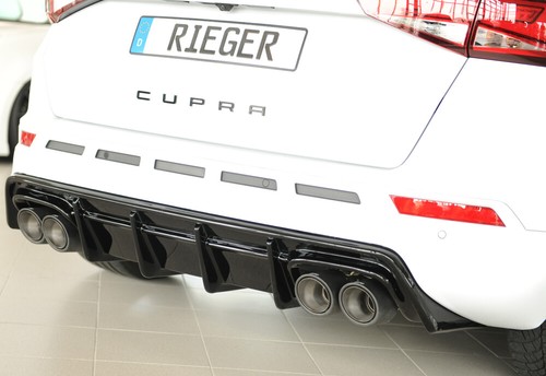 Difusor Rieger CUP NEGRO para Seat Ateca Cupra 5FP parachoques trasero ABS - Imagen 9 de 11