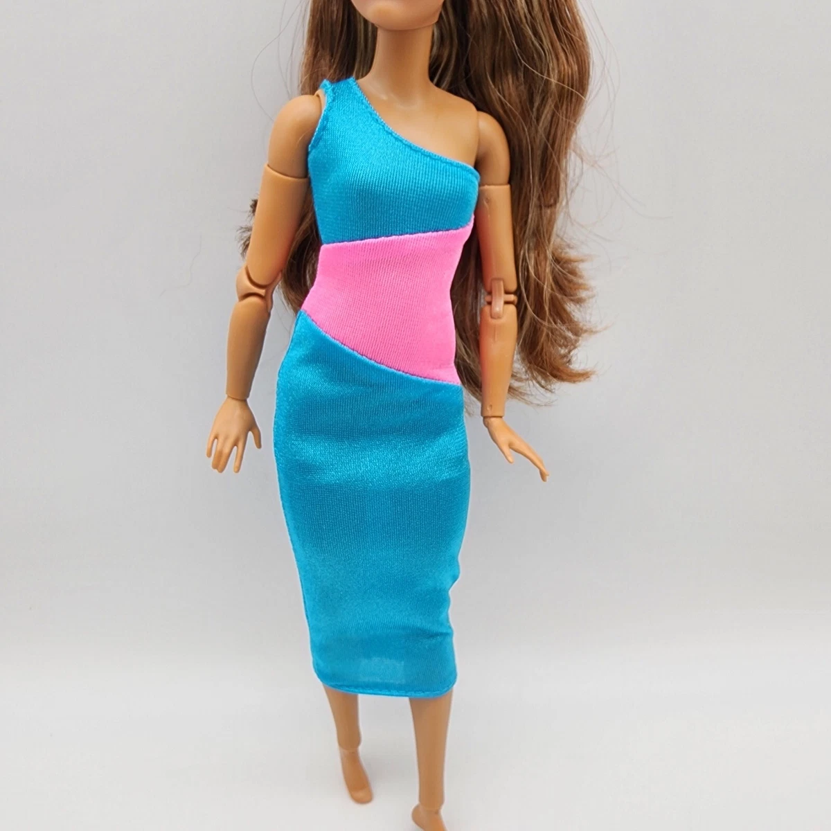 DRESS PETITE BARBIE MADE TO MOVE SIGNATURE LOOKS #15 BLUE PINK ...