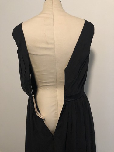 AW Bridal Gwyneth Dress 8 Black Bridesmaid Gown Pleated Chiffon Wedding NWT - Picture 7 of 10