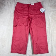 Croft  Barrow Pants Womens Size 10 Pink Capri Comfort Waist Mid Rise